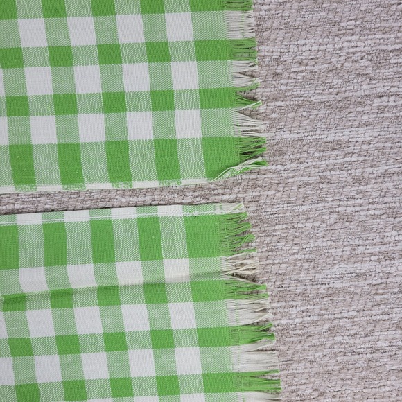 VTG Cannon Tea Towel Kitchen Dish Rag Green Gingham Linen Deadstock Set of 2 - Picture 10 of 11